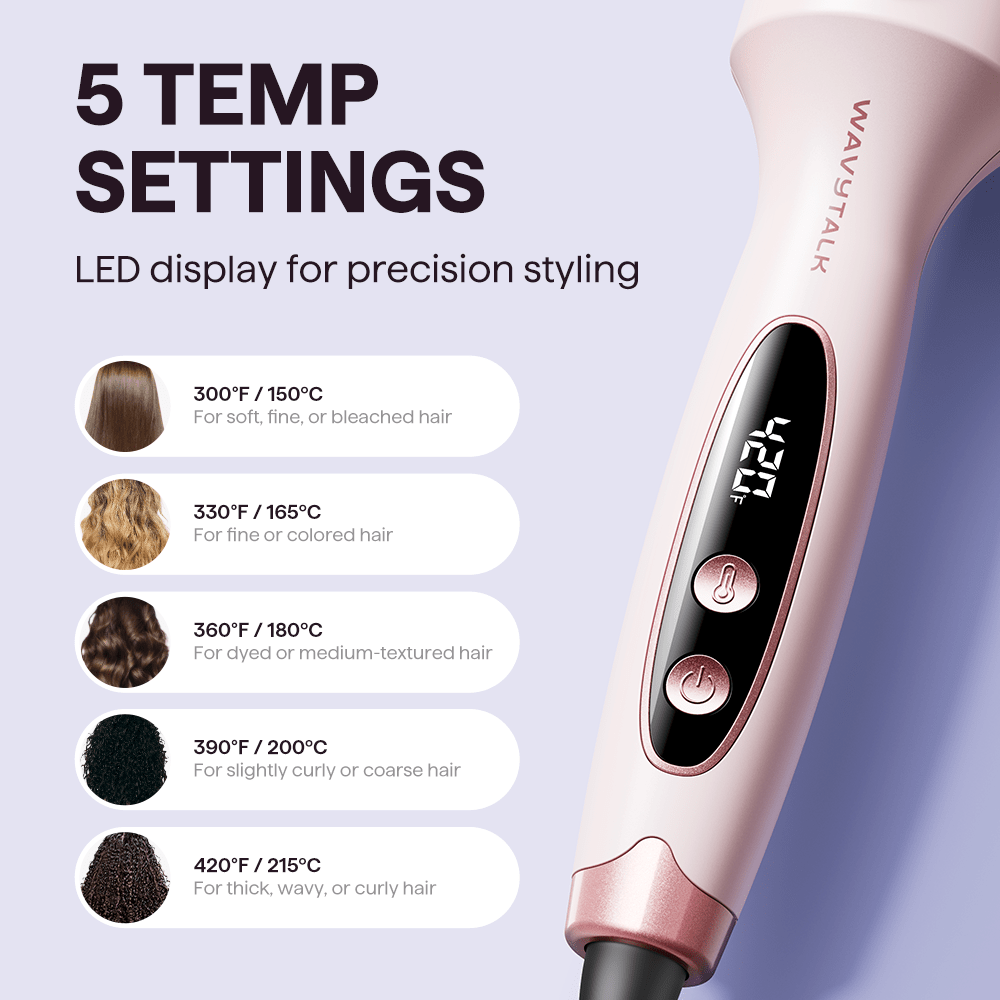 Five temperature settings for ionic thermal brush