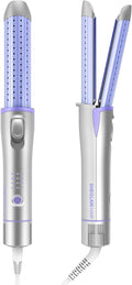 Manual Airflow Styler Curling Iron, 2 in 1 Hair Straightener & Curler, 360° Cool Air Lock, 1 inch, Anti-Scald Flat Iron, 4 Temps, Fast Curling Straightening Less Damage for Long Short Hair