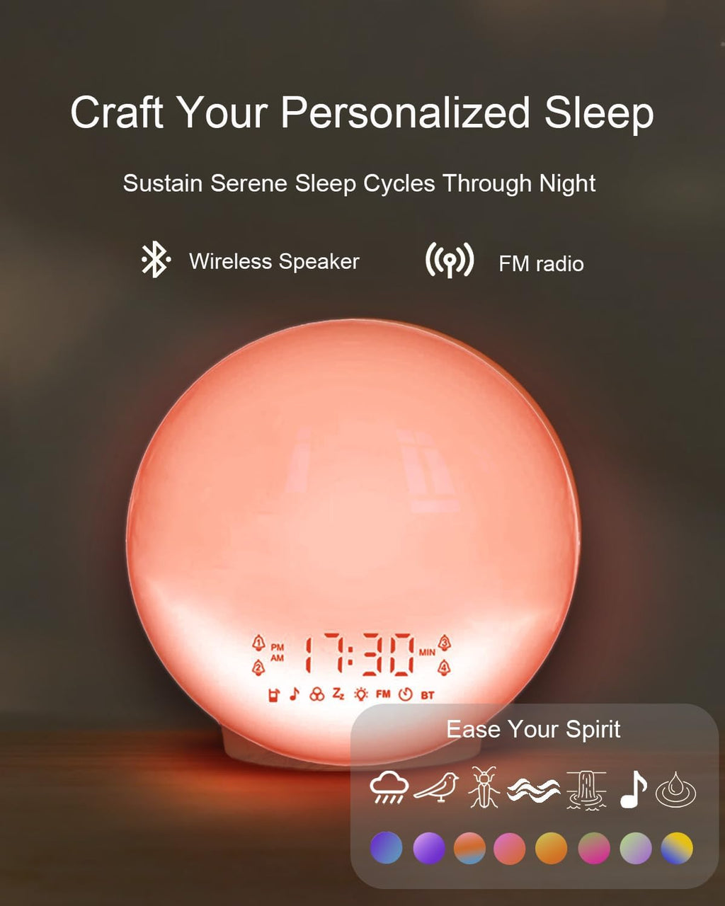 Smart Sunrise Alarm Clock Wake-Up Light with Sound Machine