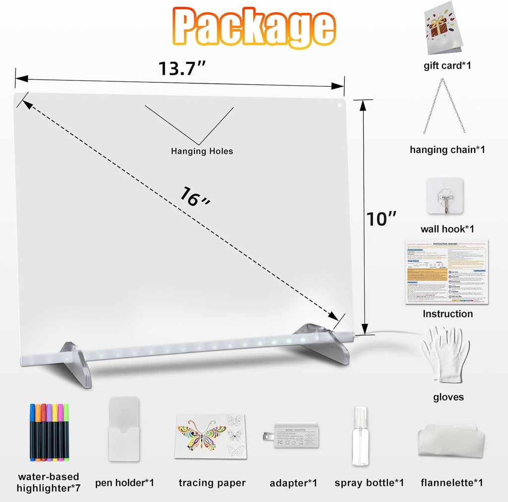 Light-Up Note Board Drawing Tablet with Color Modes