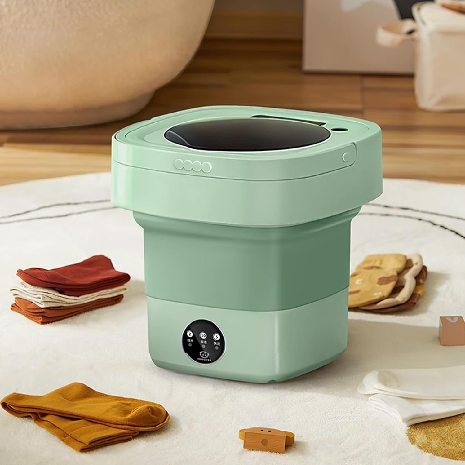 Portable Mini Washing Machine – Foldable 17L Travel Washer for Underwear, Baby Clothes & Small Loads
