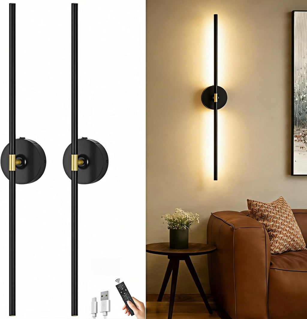 Wireless Rechargeable Wall Sconce Set of 2