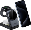 3-in-1 Wireless Charger for iPhone,Travel Magnetic Charger Stand Nightlight Foldable Wireless Charging Station Compatible with Magsafe Charger