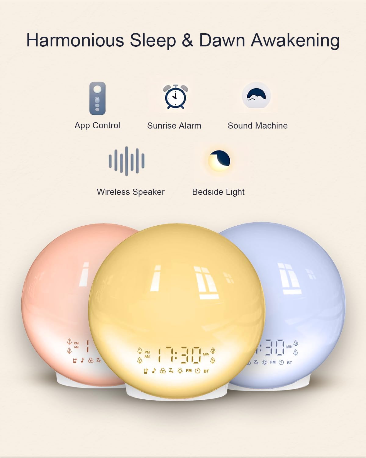 Smart Sunrise Alarm Clock Wake-Up Light with Sound Machine
