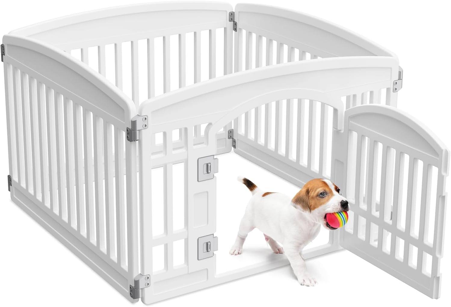 Petpop 24inch Portable Puppy Playpen with Secure Locking Door
