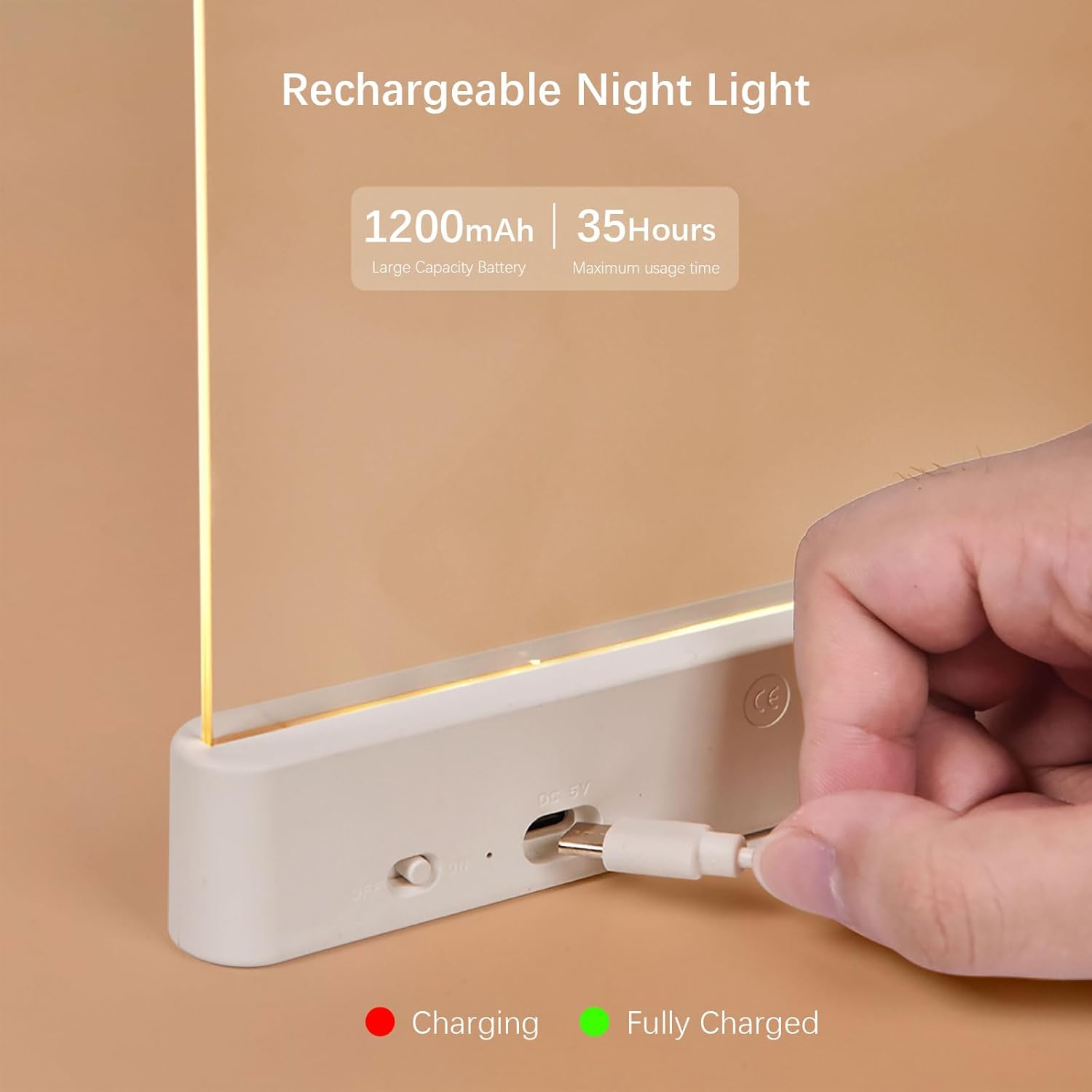 Rechargeable LED Flat Book Light for Reading at Night
