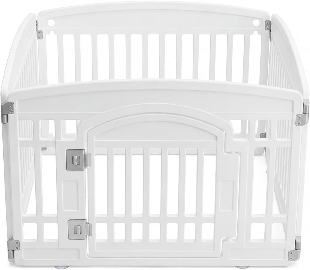 Petpop 24inch Portable Puppy Playpen with Secure Locking Door