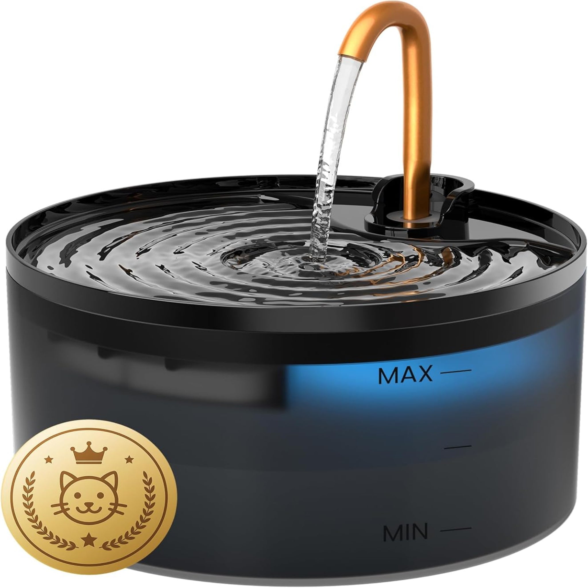 Petpop Automatic Cat Water Fountain with Blue Nightlight & 6 Replacement Filters