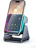 5-in-1 kabelloser Induktionslautsprecher, 360° verstellbarer Telefonständer mit kabellosem Bluetooth-Lautsprecher, Stereo-Sound, mehrere RGB-Umgebungslicht-Modi, 3500mAh wiederaufladbar, kompatibel mit iPhone, Geschenke für Männer und Frauen