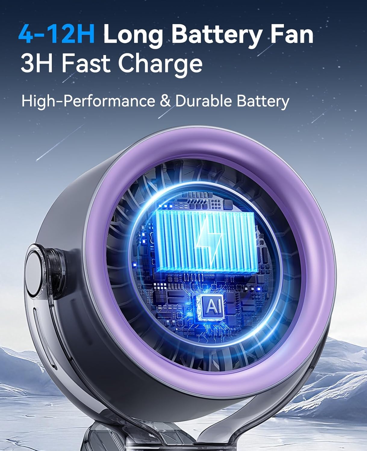 Rechargeable Portable Clip Fan with LED Display