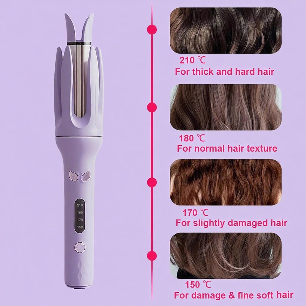 Automatic Ceramic Hair Curler with 4 Temperature Settings