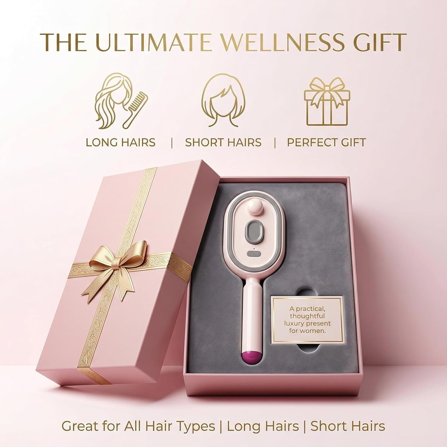 Electric Spray Hair Brush with LED Light & Massage
