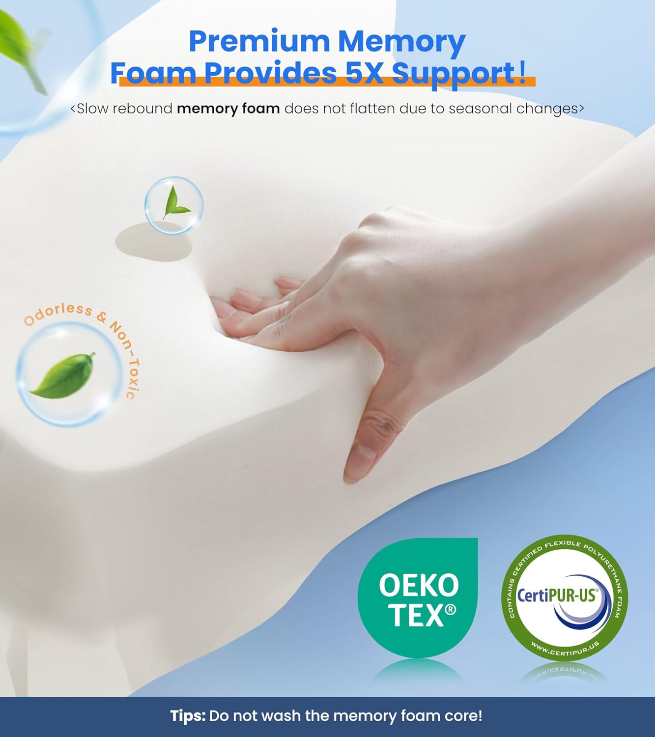 Neck Pillow for Pain Relief - Ergonomic Memory Foam Pillow for Sleeping