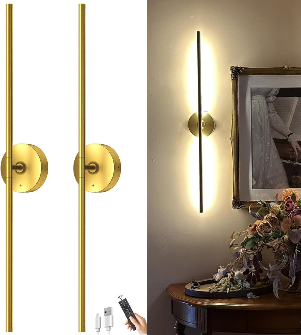 Wireless Rechargeable Wall Sconce Set of 2