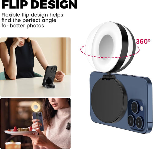 3-in-1 Magnetic Selfie Light & Makeup Mirror - MagSafe Compatible
