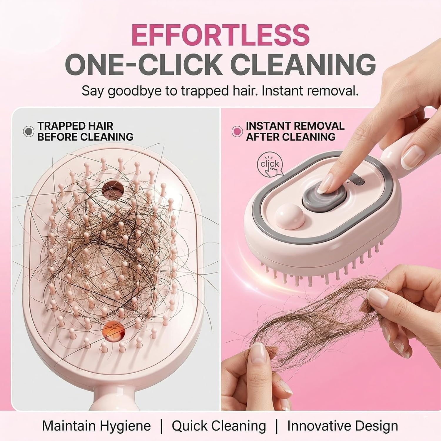 Electric Spray Hair Brush with LED Light & Massage