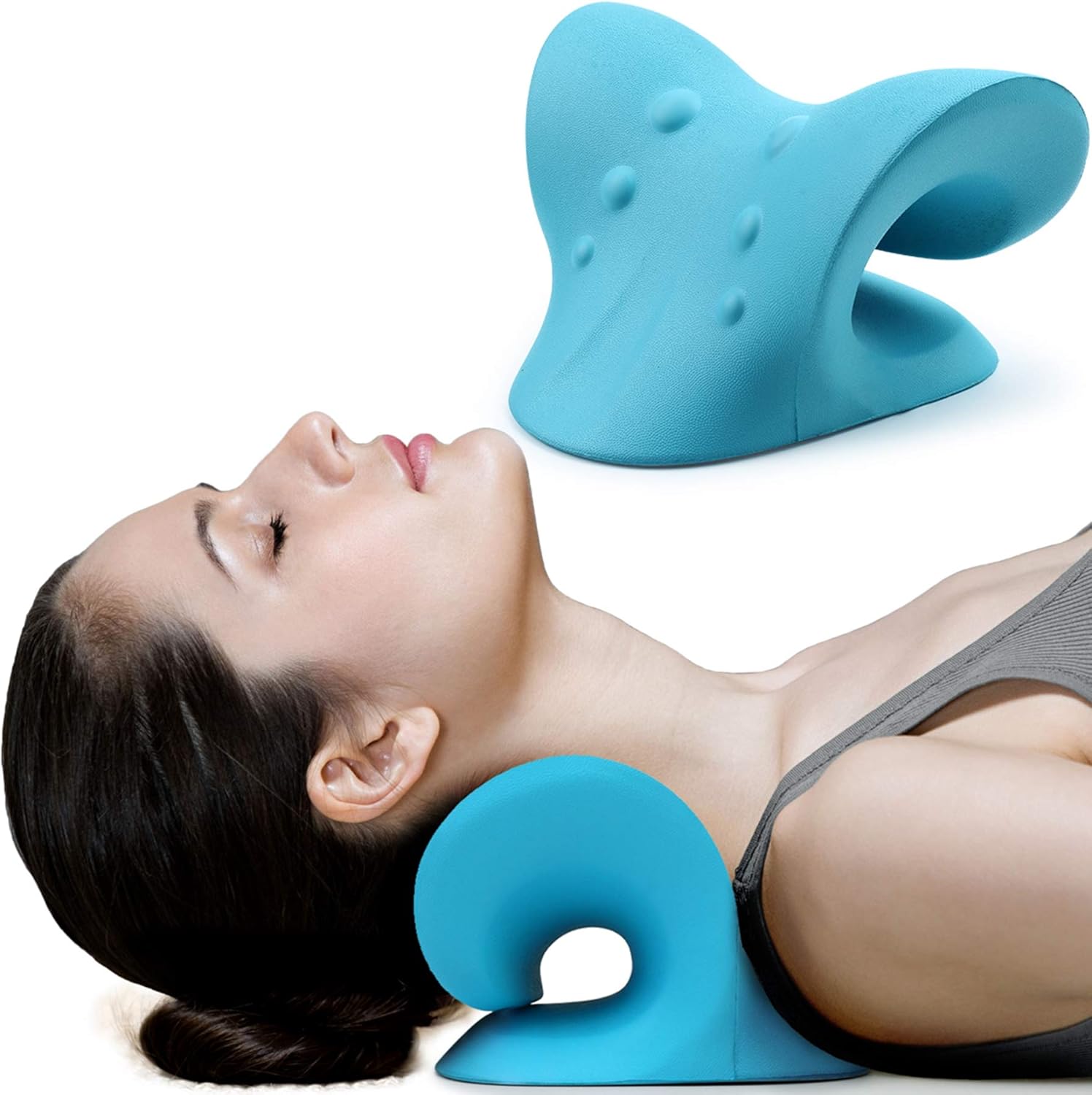 Neck Stretcher for Pain Relief, Neck and Shoulder Relaxer Cervical Traction Device Pillow for Muscle Relax