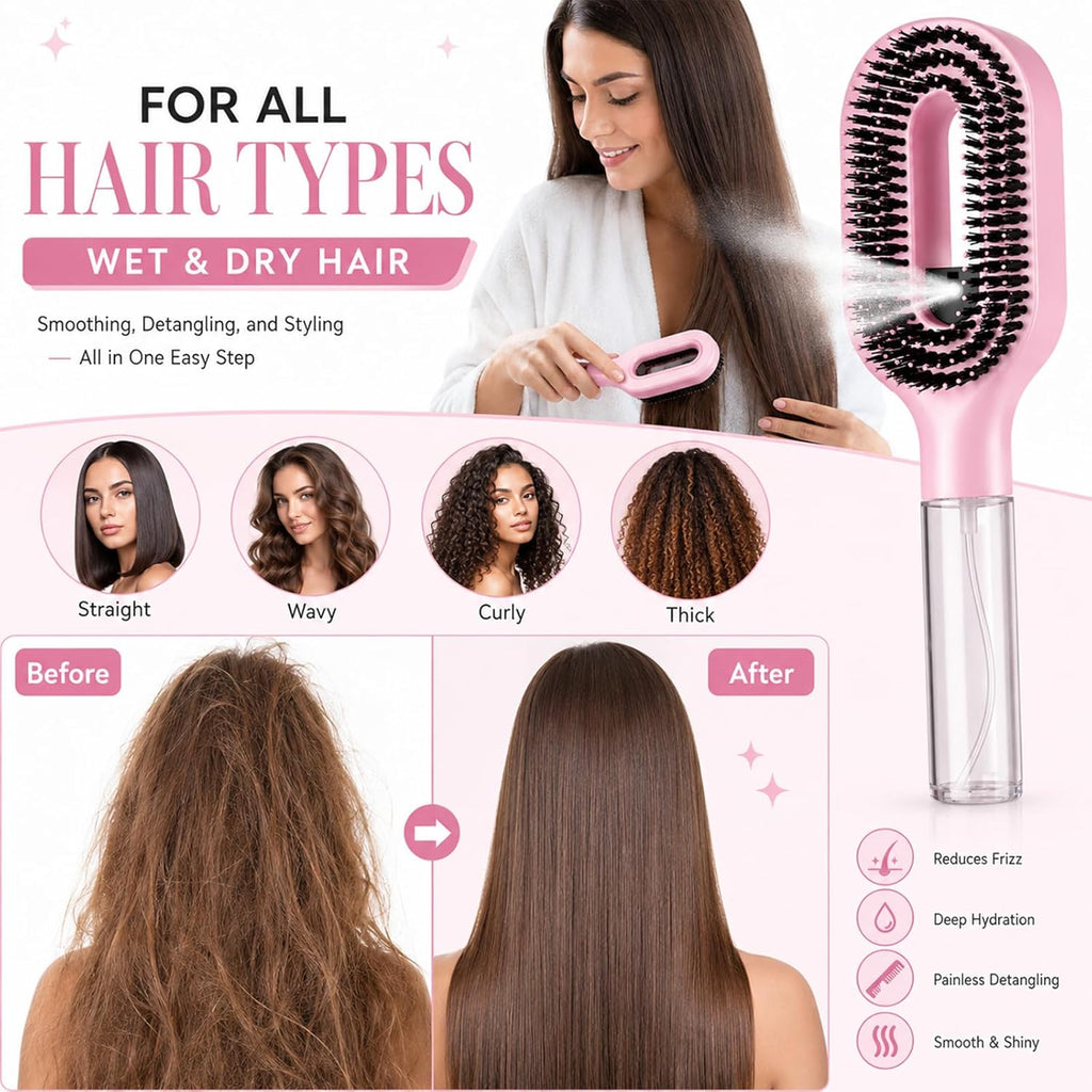 2-in-1 Detangling Spray Hair Brush