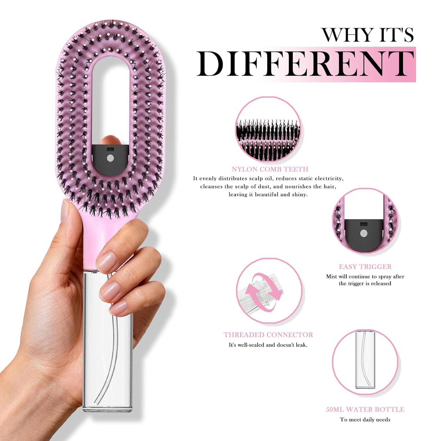 2-in-1 Detangling Spray Hair Brush