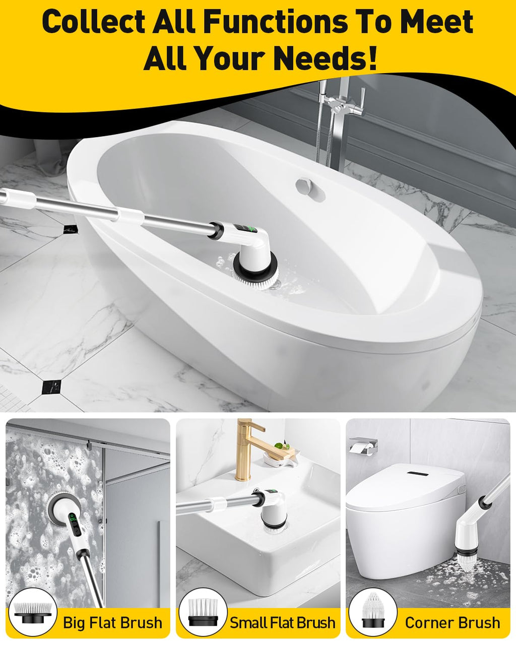 Electric Spin Scrubber Cordless Cleaning Brush