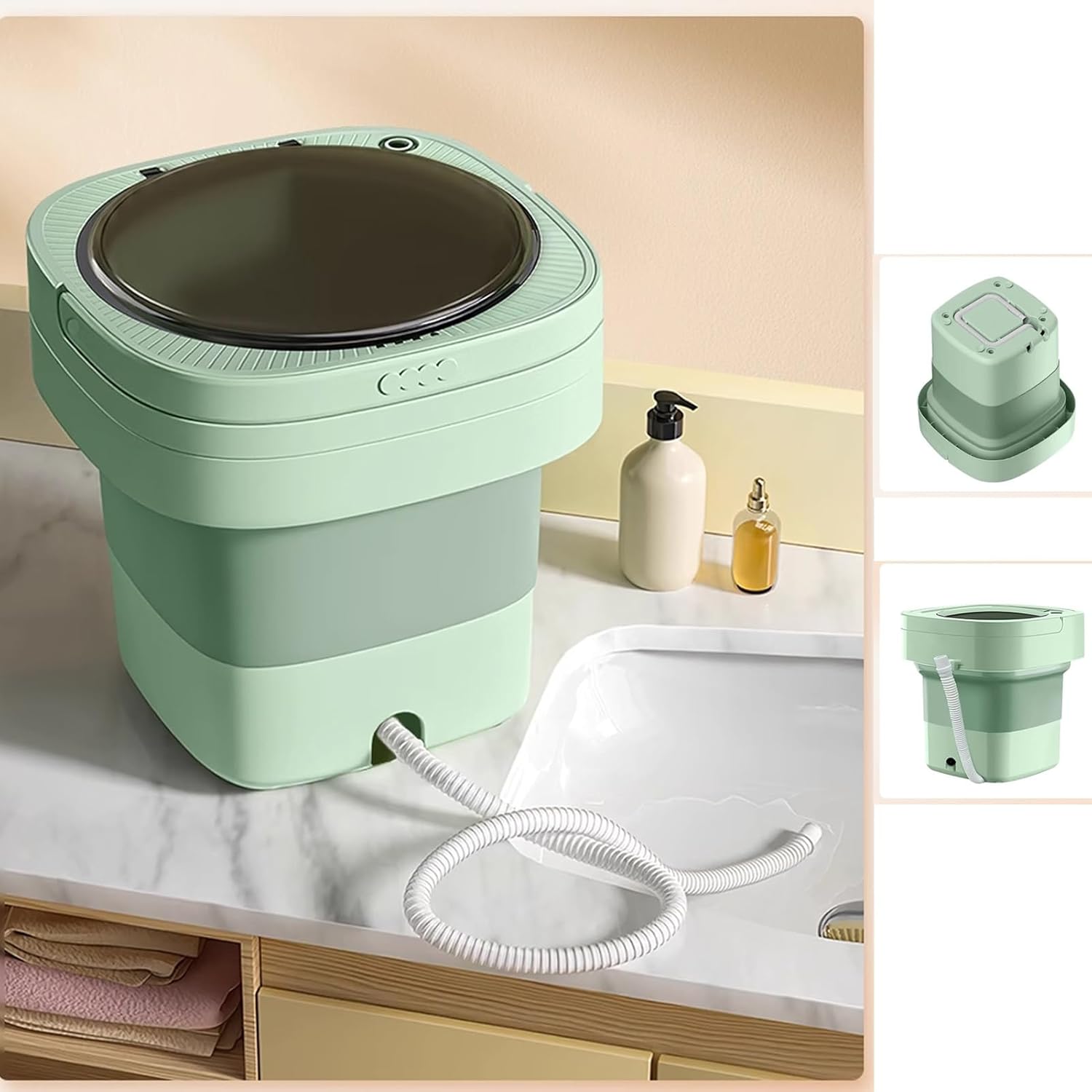 Portable Mini Washing Machine – Foldable 17L Travel Washer for Underwear, Baby Clothes & Small Loads