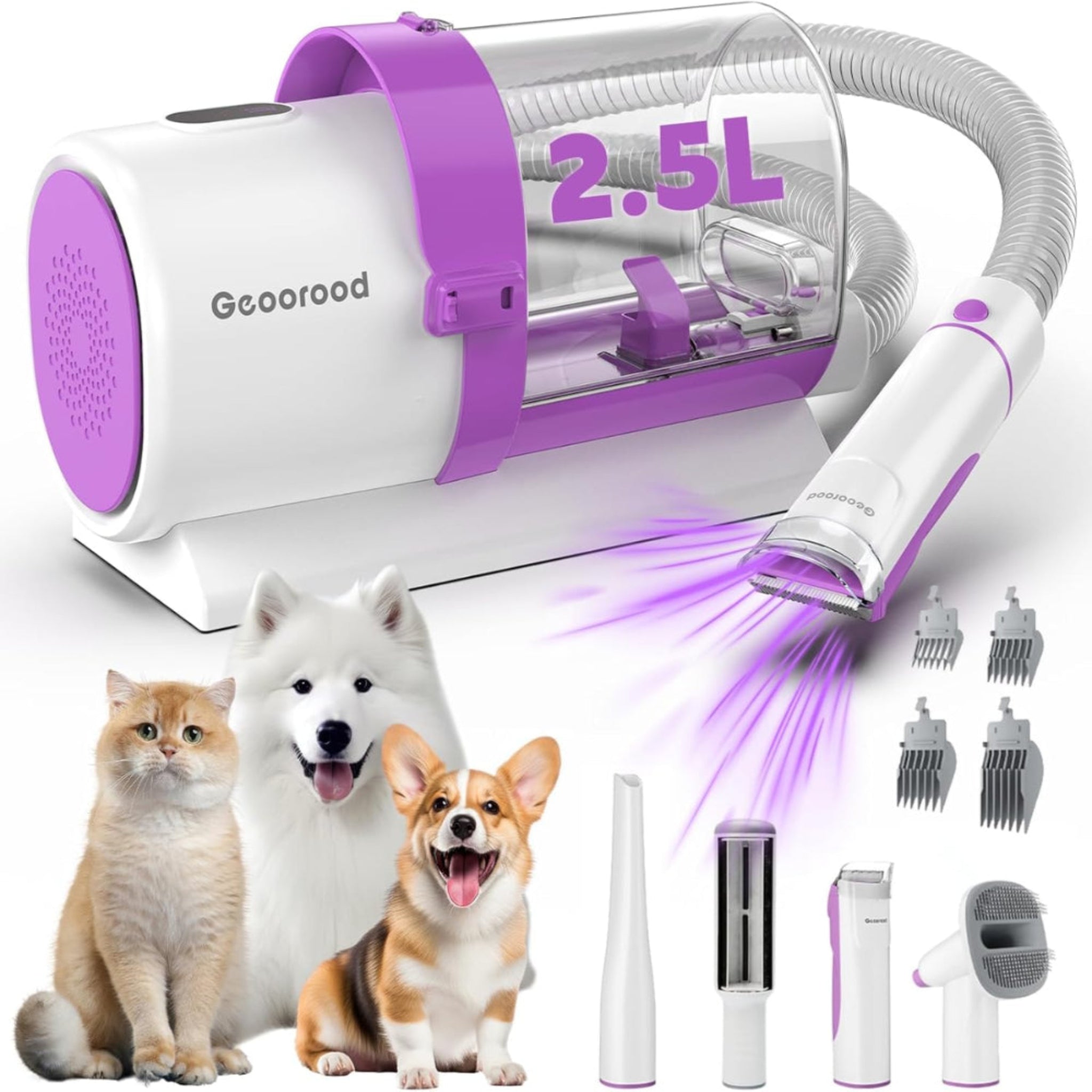 PetPopp™ Professional 5-in-1 Pet Grooming Vacuum Kit
