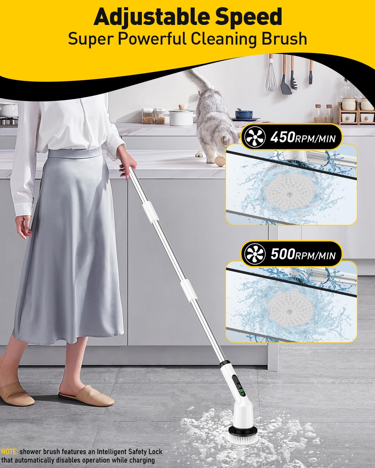 Electric Spin Scrubber Cordless Cleaning Brush