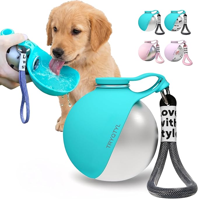 Portable Pet Water Bottle with Foldable Bowl