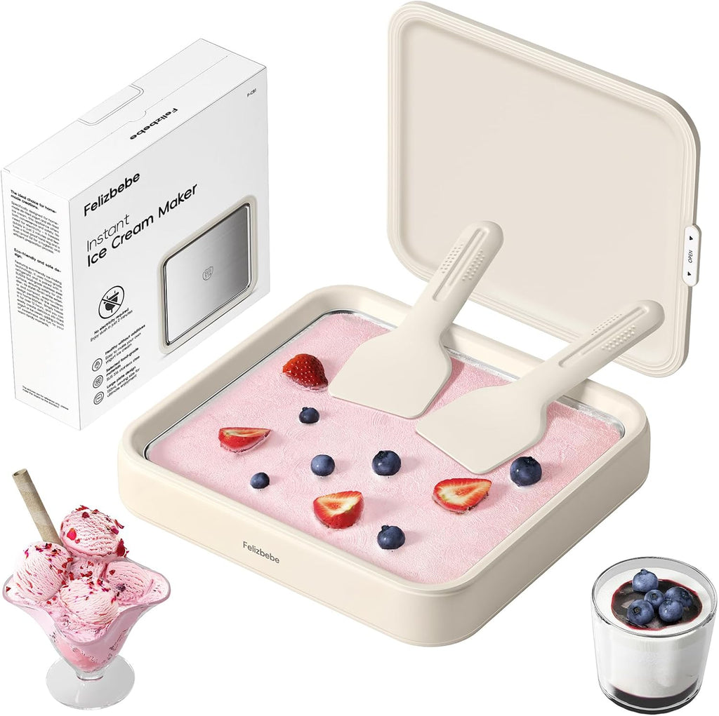 Rolled Ice Cream Maker Kit with Lid and 2 Spatulas