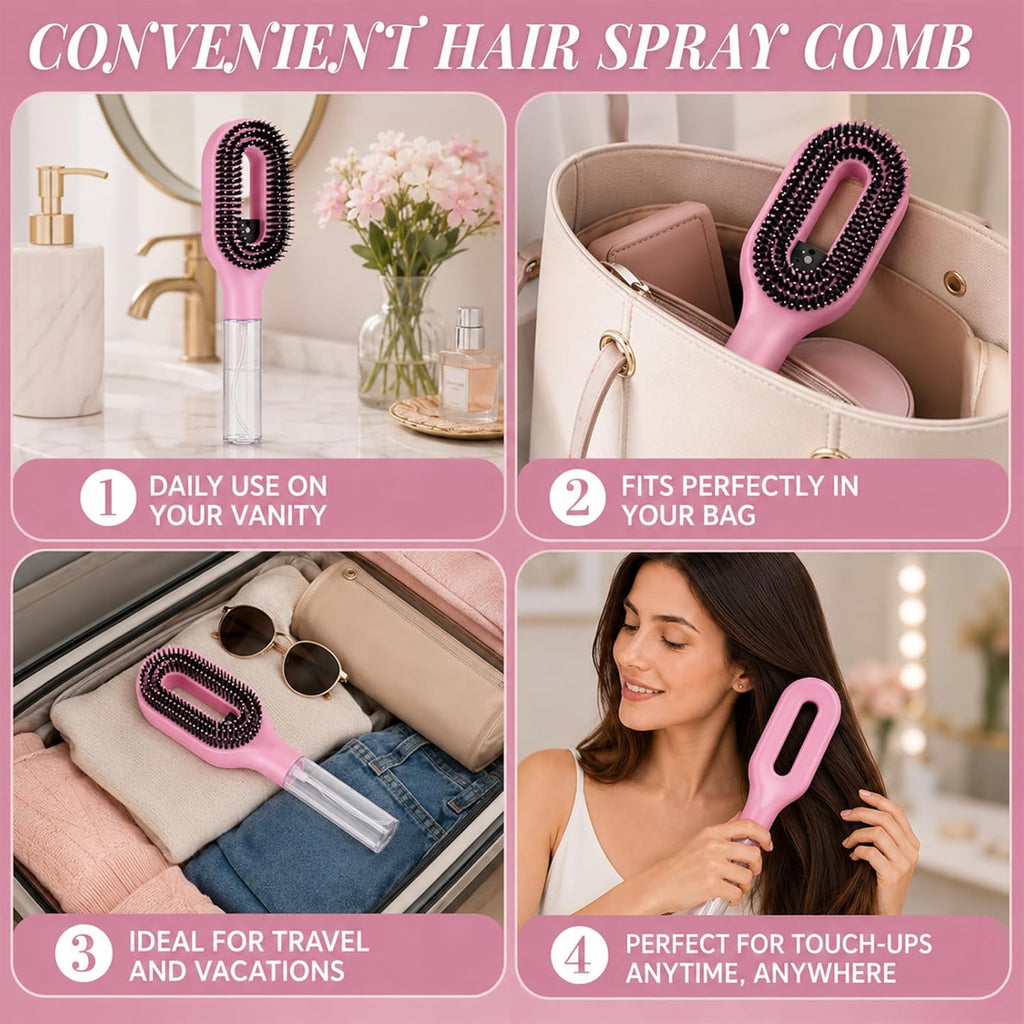 2-in-1 Detangling Spray Hair Brush