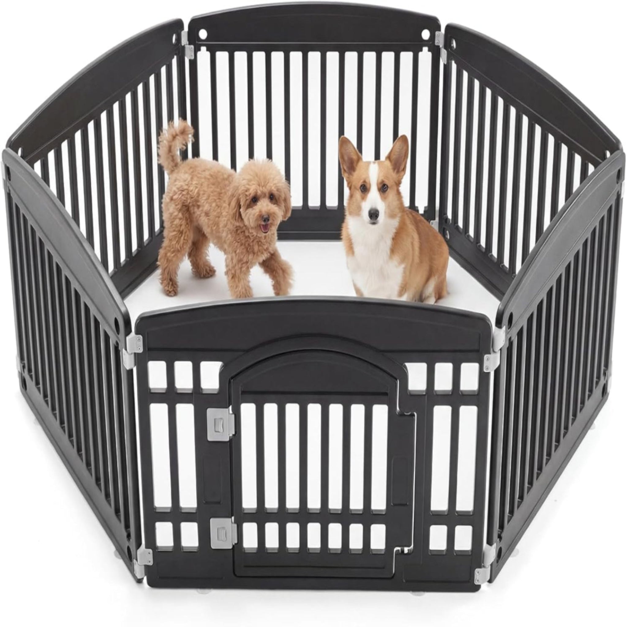 Petpop 24inch Portable Puppy Playpen with Secure Locking Door