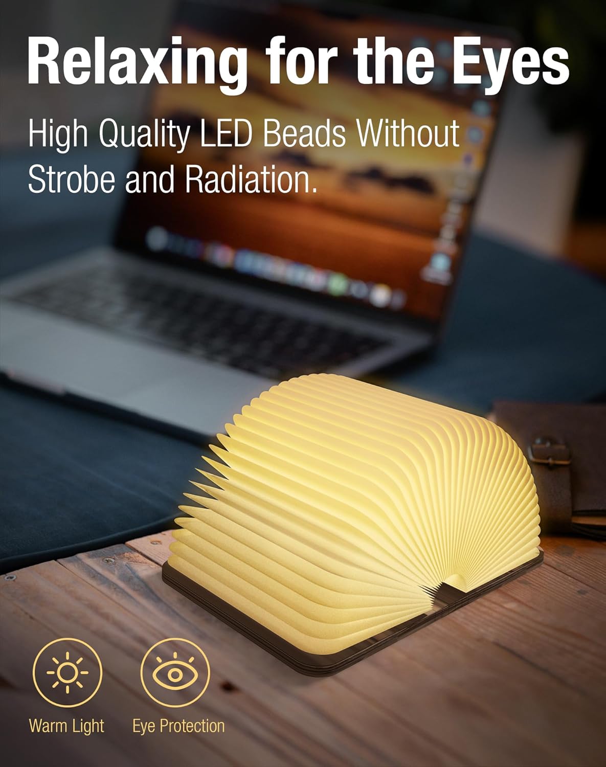 Wooden Folding LED Book Lamp