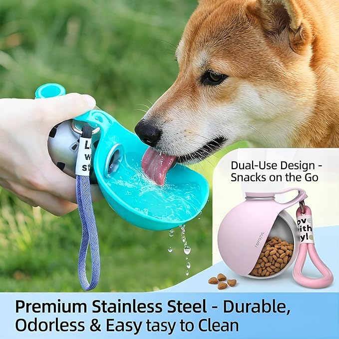 Portable Pet Water Bottle with Foldable Bowl