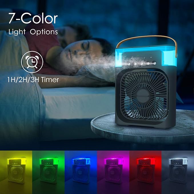 USB Portable Misting Fan | Compact 3-Speed Desktop Cooling Fan