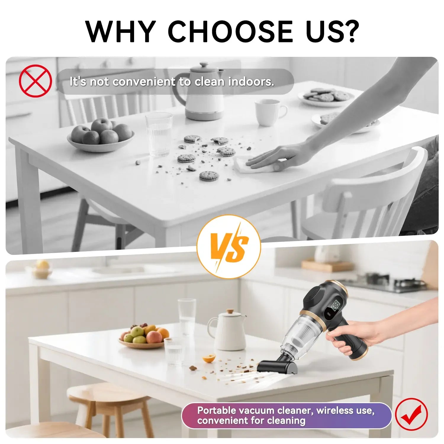 6-in-1 Cordless Handheld Vacuum Cleaner | Portable Car | Home Cleaning Device | 9000Pa powerful