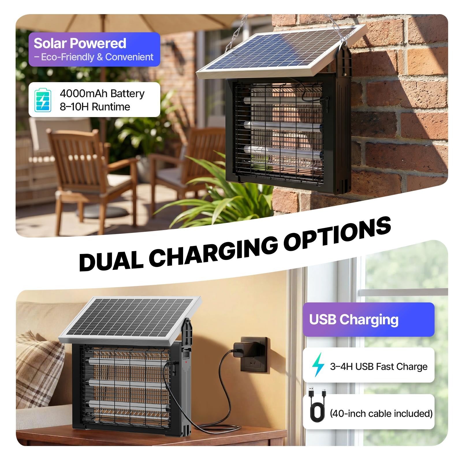 Backyard Mosquito Zapper Light | Portable Bug Control Lamp for Indoor and Outdoor Use