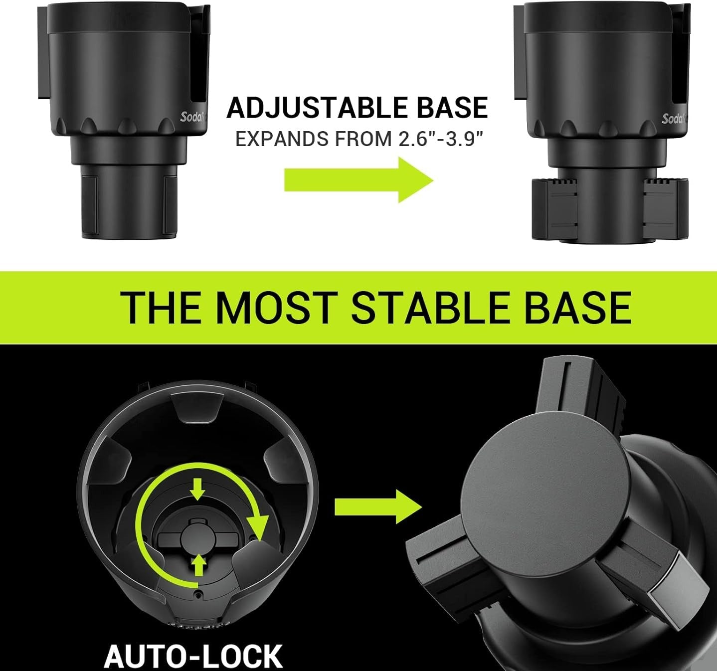2-in-1 Car Cup Holder Organizer Tray | Adjustable Multi-Function Vehicle Storage Table
