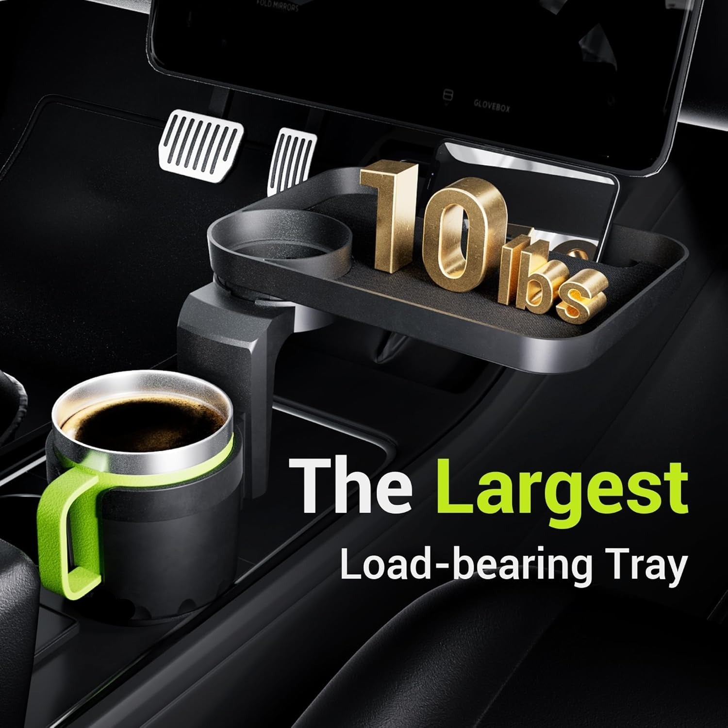 2-in-1 Car Cup Holder Organizer Tray | Adjustable Multi-Function Vehicle Storage Table